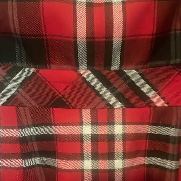 Red Plaid Dress with Button Accents - Picture 4 of 4
